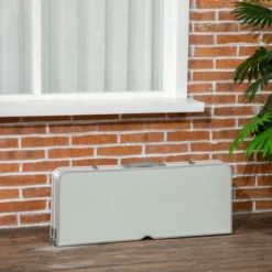 Outsunny Folding Aluminum Picnic Table Chair Set, 4-Seat Outdoor Furniture With Portable Suitcase, Umbrella Hole, Handle For Camping Dining BBQ -Intex Tents Shop GUEST d4f8bfa5 e773 4826 b13e 6b860c201005