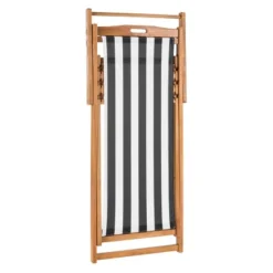 Loren Foldable Sling Chair - Natural/Black/White - Safavieh -Intex Tents Shop GUEST d59e3953 2375 4187 a89f 015f71fbaaf7