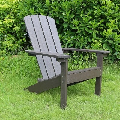 Lakeside Faux Wood Adirondack Outdoor Portable Chair Espresso - Merry Products 3 Lakeside Faux Wood Adirondack Outdoor Portable Chair Espresso - Merry Products