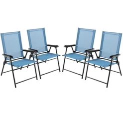 Tangkula Set Of 4 Patio Folding Chairs Outdoor Portable Pack Lawn Chairs W/ Armrests -Intex Tents Shop GUEST d668ea67 6730 44f4 a0cb 602eefa956da