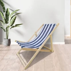 Striped Wood Sling Chair - Natural/Blue - WELLFOR 18 Striped Wood Sling Chair - Natural/Blue - WELLFOR -Intex Tents Shop GUEST ddaa8b69 8710 43e3 9e56 53cca5119b55