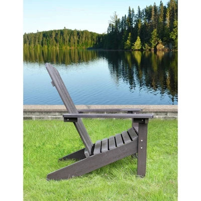 Lakeside Faux Wood Adirondack Outdoor Portable Chair Espresso - Merry Products 7 Lakeside Faux Wood Adirondack Outdoor Portable Chair Espresso - Merry Products - Image 5