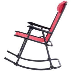 Costway Folding Zero Gravity Rocking Chair Rocker Porch Outdoor Patio Headrest Red -Intex Tents Shop GUEST e63de927 cf14 4266 8ea2 65a25b963b68