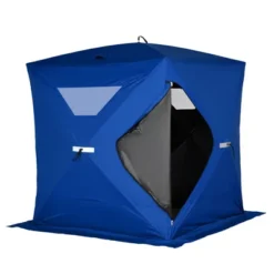 Outsunny 4 Person Ice Fishing Shelter, Waterproof Oxford Fabric Portable Pop-up Ice Tent With 2 Doors For Outdoor Fishing -Intex Tents Shop GUEST ed2bddf1 b3a8 4669 adca a0921087912e