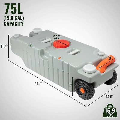 Hike Crew RV Water Tank, 19.8 Gal. Portable RV Waste Holding Tank 3 Hike Crew RV Water Tank, 19.8 Gal. Portable RV Waste Holding Tank