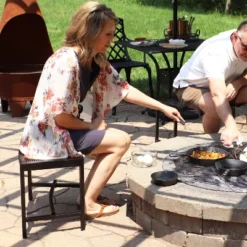 Sunnydaze Decor Sunnydaze Outdoor Lightweight And Portable Metal Patio Side End Table Or Backless Bench Seat With Mesh Top - 23" -Intex Tents Shop GUEST f215a7ee e9b1 4b54 b7b2 38b351dd3571