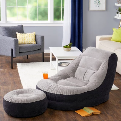 Intex 68564E Inflatable Ultra Lounge Chair With Cup Holder And Ottoman Set, Gray 5 Intex 68564E Inflatable Ultra Lounge Chair With Cup Holder And Ottoman Set, Gray - Image 3